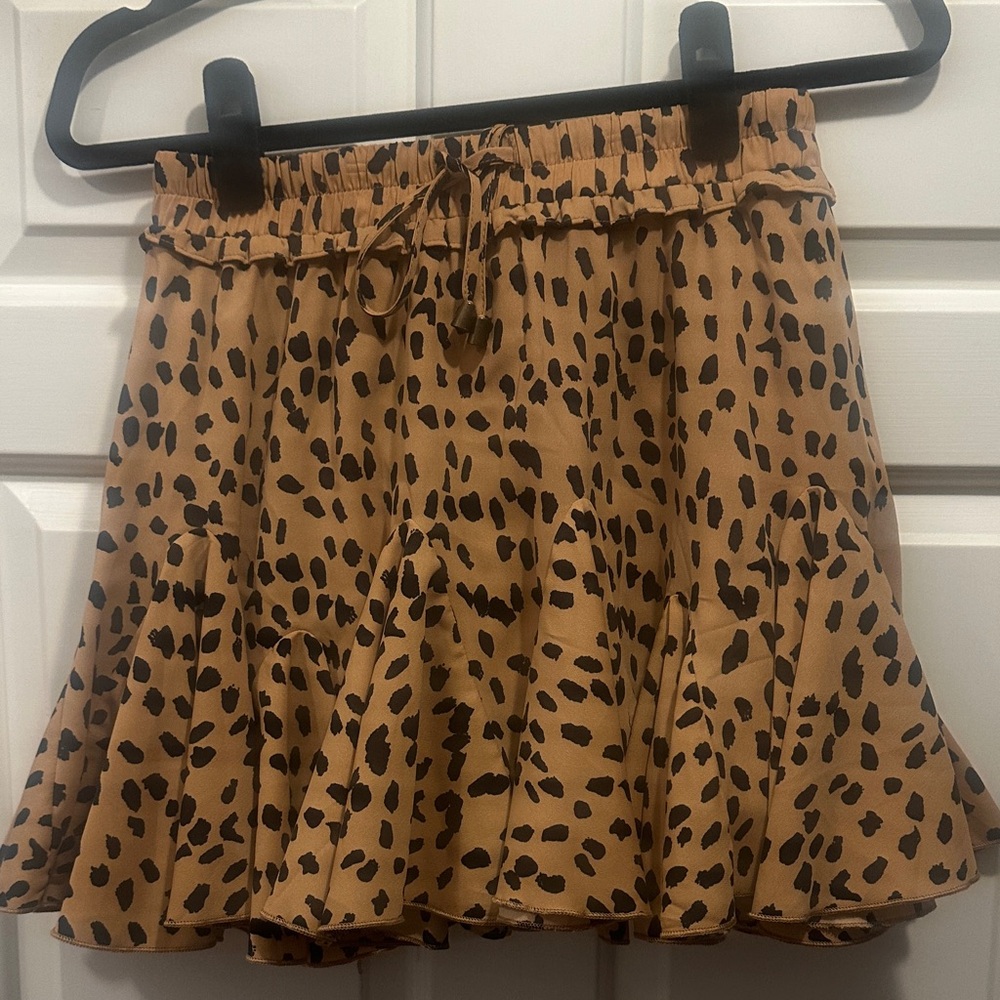 Leopard Print Tan Skort